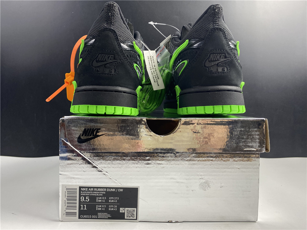 from OFF-WHITE x Nike Air Rubber Dunk “Green Strike” CU6015-001