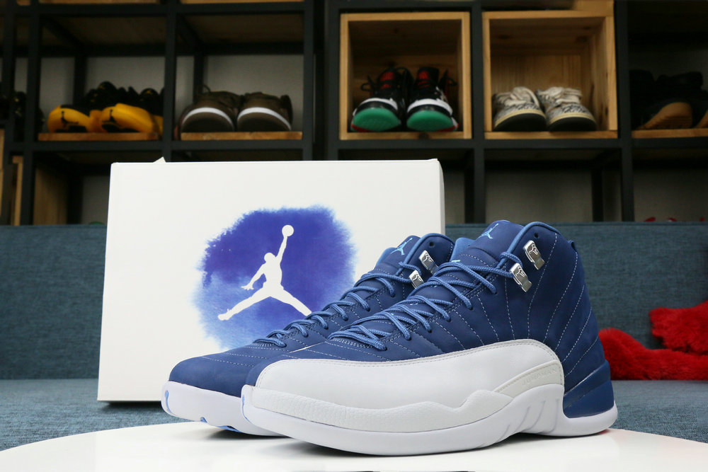 Air Jordan 12 Retro Stone Blue /Obsidian