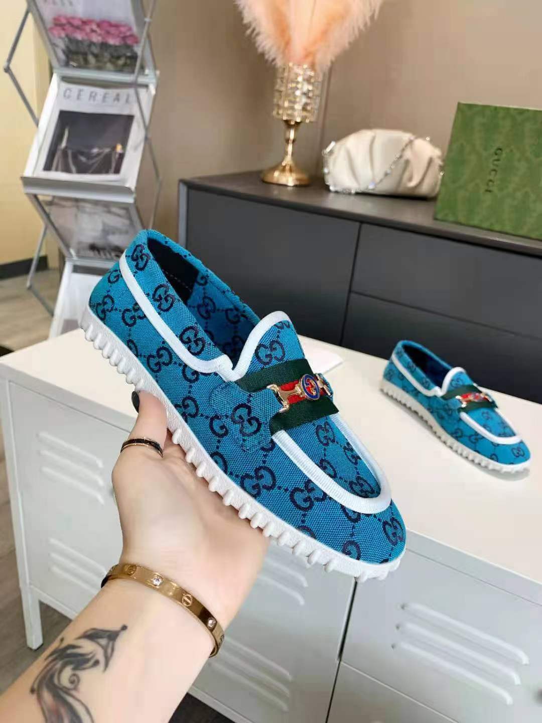 Men Women G*ucci Loafer Top Sneaker