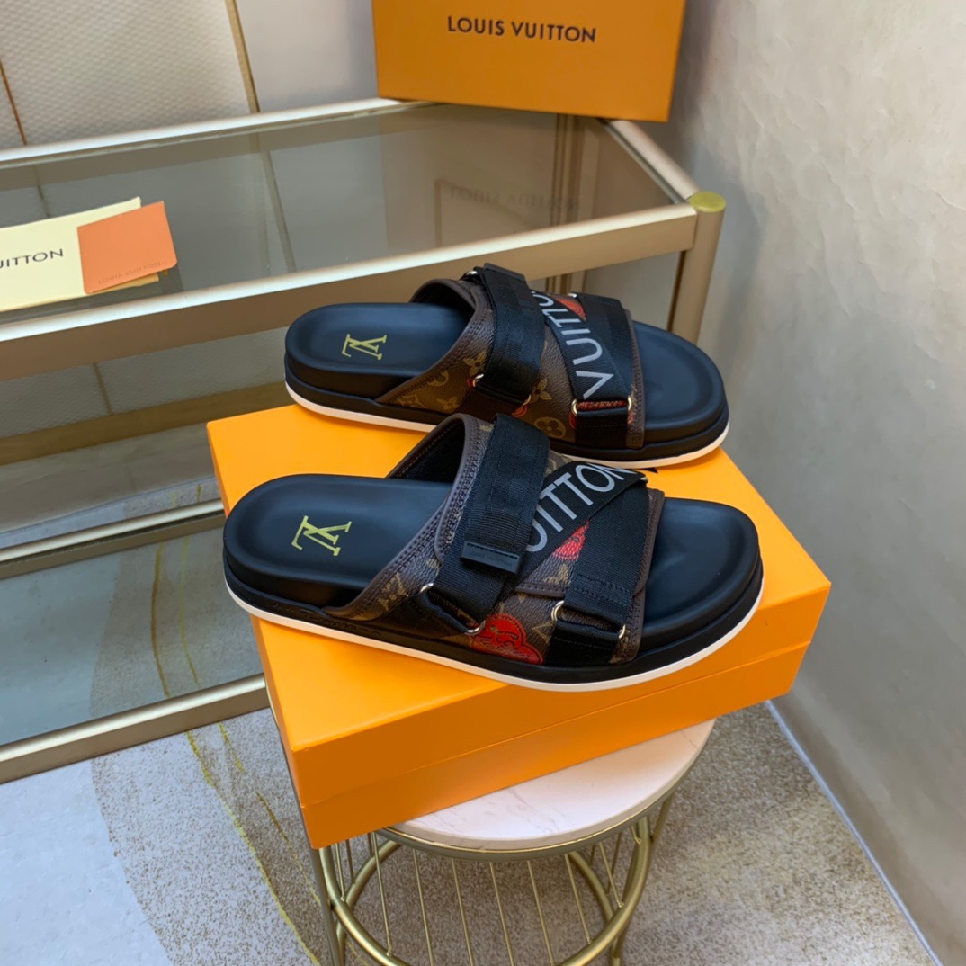 Men L*ouis V*uitton Top Slippers