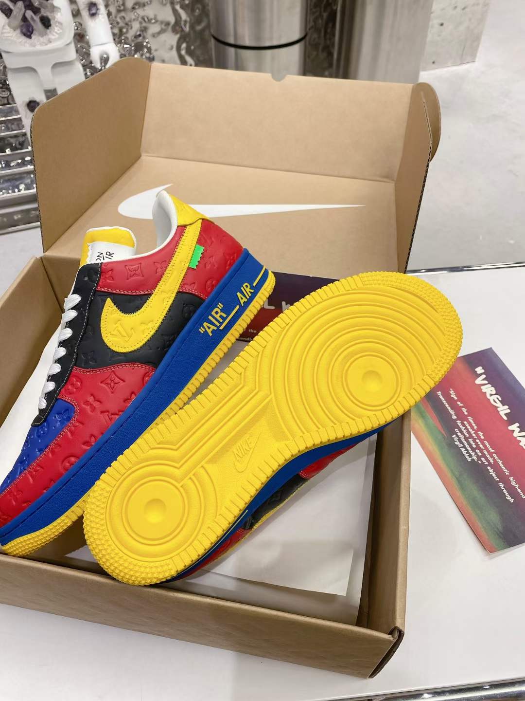 from Men Women L*ouis V*uitton x Nike Air Force 1