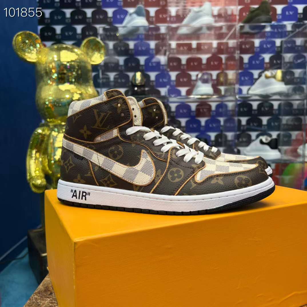 Men Women L*ouis V*uitton x NIKE Air Jordan 1 Sneakers Maikesneakers