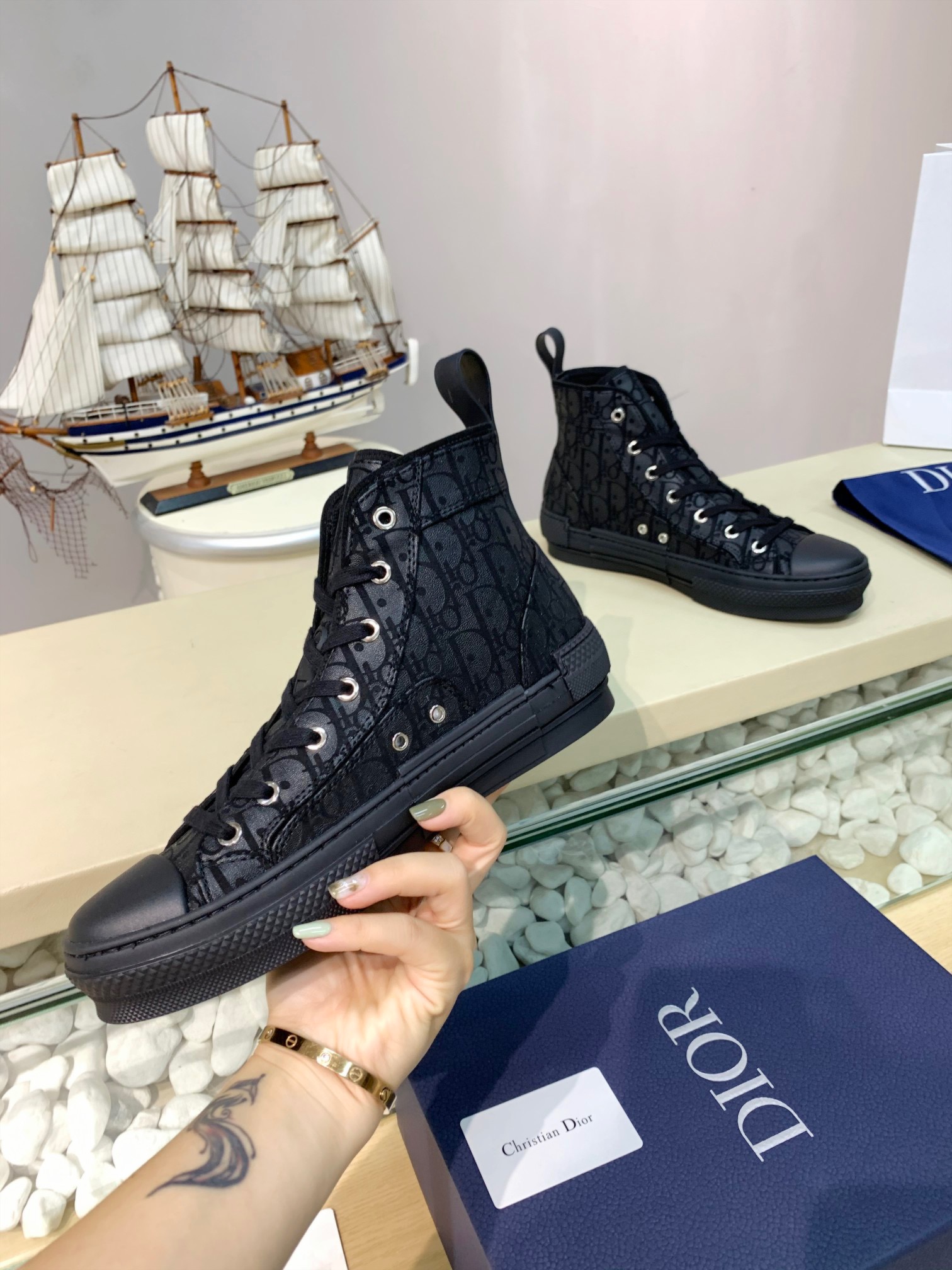 Men Women D*ior Top Sneakers