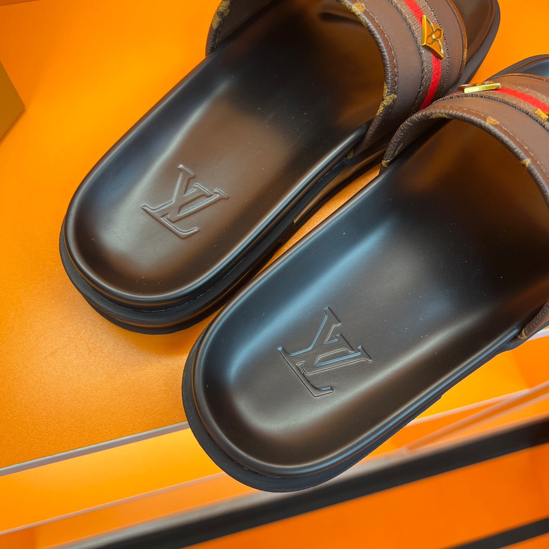 Men L*ouis V*uitton Top Slippers