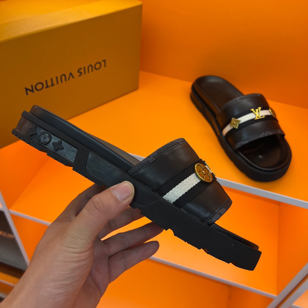 Men L*ouis V*uitton Top Slippers