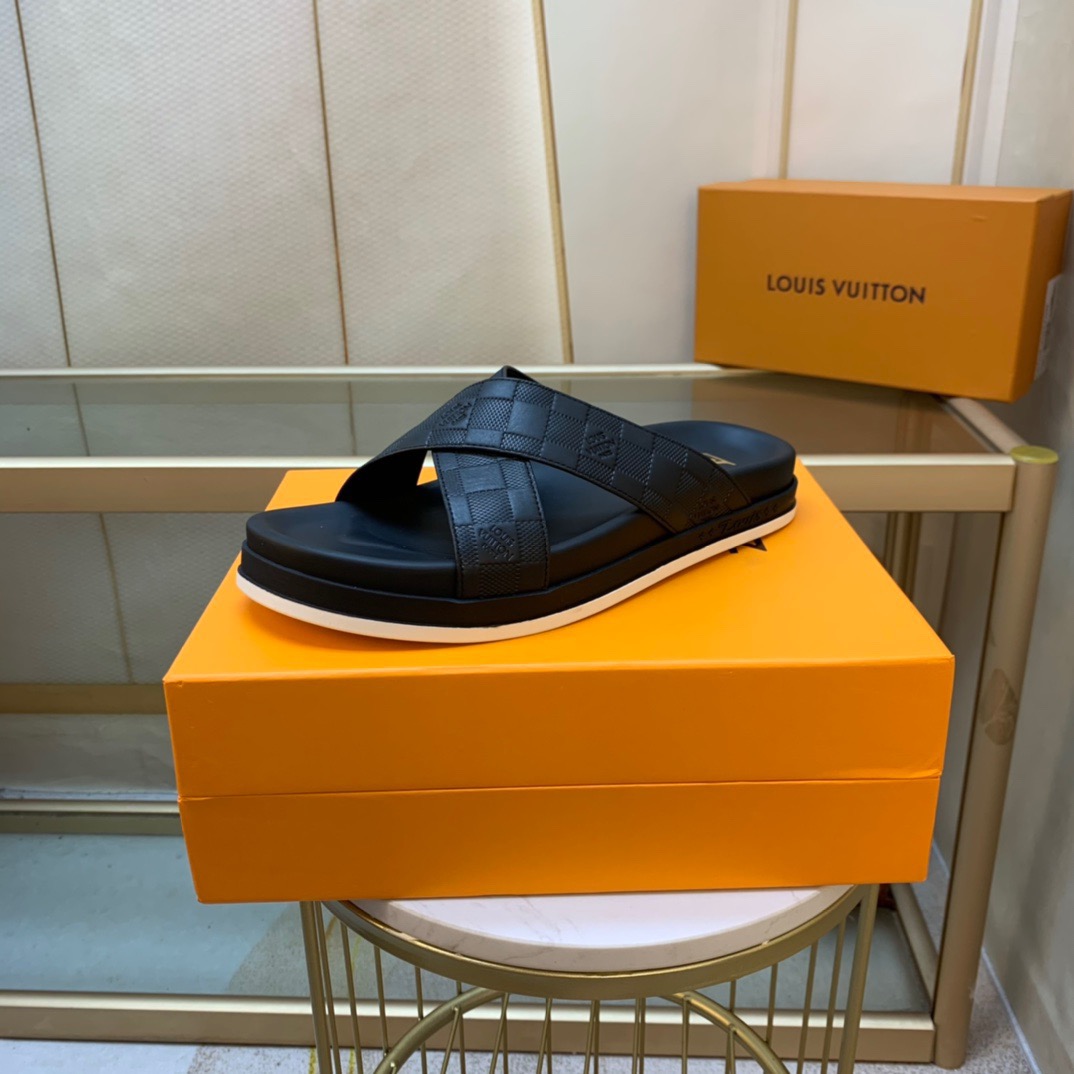 Men L*ouis V*uitton Top Slippers