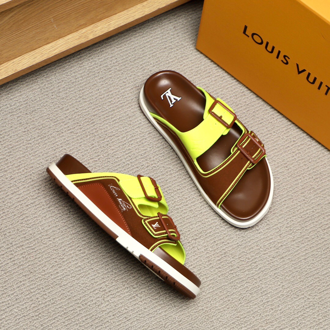 Men L*ouis V*uitton Top Slippers