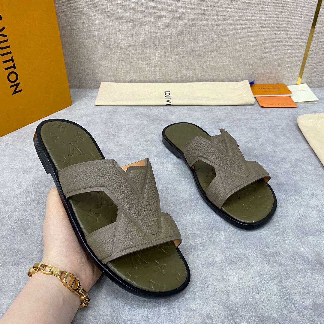 Men L*ouis V*uitton Top Slippers