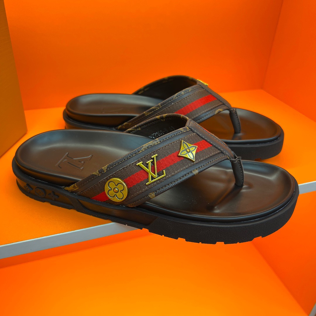 1 Men L*ouis V*uitton Top Slippers
